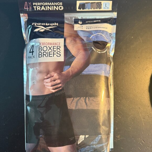 Reebok 4 Pack Stretch Performance Functional Fly Pouch Boxer Briefs Underwear - Picture 6 of 6